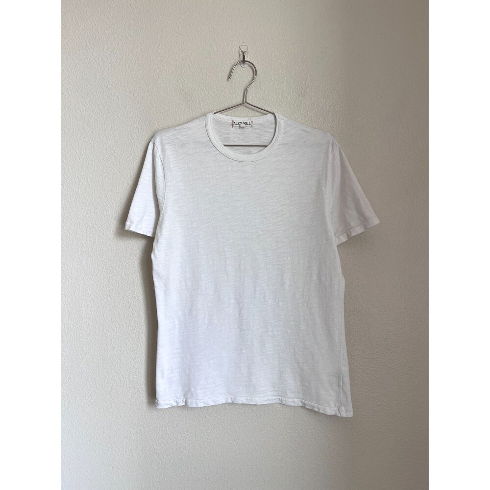 ALEX MILL Men's Slub Cotton Standard T-Shirt in White Size SMALL